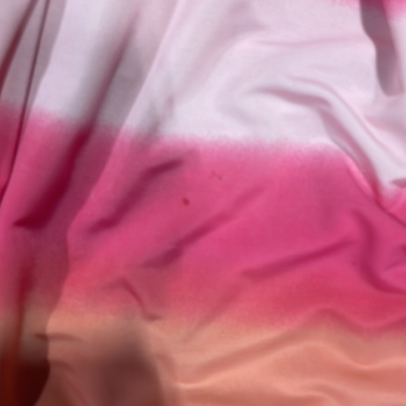 Pink and pastel striped halter top with metal ring detail. - Picture 3 of 5